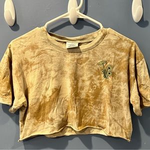 Empyre acid wash crop top with graphic design